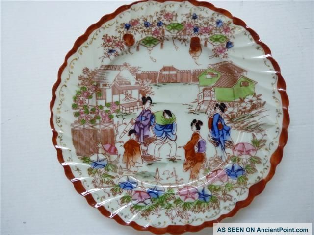 Antique Japanese Hand - Painted Decorated Plate Plates photo