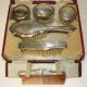 Antique 1912 Men ' S Sterling Vanity Set Hair & Cloths Brush & Dresser Jars + Case Brushes & Grooming Sets photo 2