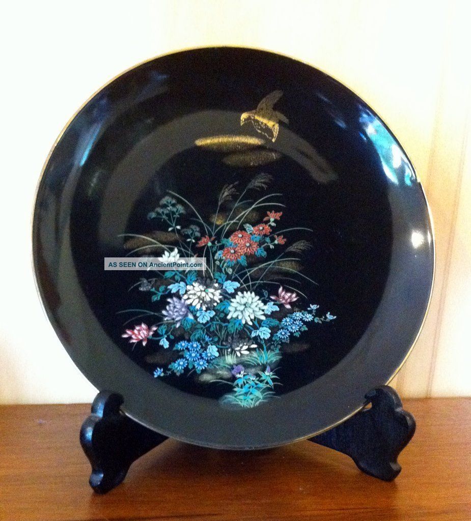 Vintage 60s Fine China Art Porcelain Japanese Plate Bird And Floral Design Plates, Platters photo