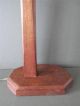 Vintage Art Deco Wooden And Amber Glass Table Desk Side Reading Lamp Light 20th Century photo 2