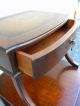 Mahogany Leather Top Lamp / Side / Night Table With A Drawer 1900-1950 photo 8