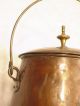 Victorian Large Red Copper Lidded Coal Dutch Ash Bucket Swing Handle Holland Fireplaces & Mantels photo 1