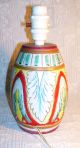 Hand Painted 1940 ' S Colourful Italian Pottered Table Lamp 20th Century photo 4