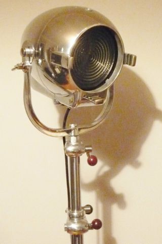 Vintage Film Movie Light Antique Art Deco Silver Alessi Floor Lamp Eames Theatre photo