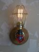 Steampunk/industrial Iron Wall Light/sconce With Cage And Edison Vintage Bulb 20th Century photo 1