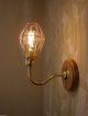 Steampunk/industrial Brass Wall Light/sconce With Cage And Edison Vintage Bulb 20th Century photo 3
