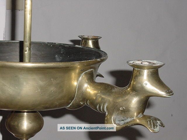 Antq Solid Bronze Hanging Oil Lamp 4 Fonts 30 