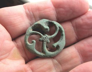 Stunning Late Iron Age Romano - British Triskele Brooch With Pin photo