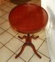 Mahogany Lyre Pedestal Table Side Table (t245) Post-1950 photo 3