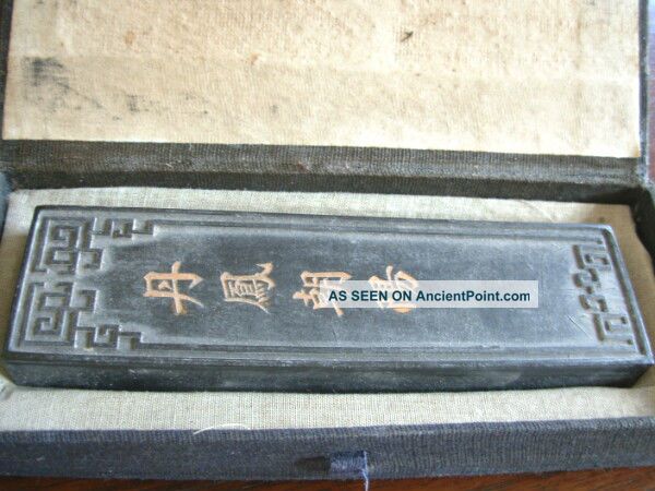 Ancient Chinese Calligraphy Ink Cake （光绪甲午年制） Paintings photo