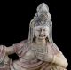 Antique Colored Marble Reclined Kwan Yin Buddha Statue Buddha photo 3