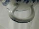 Antique 19th Century Chinese Tea Pot Blue And White Village Design Gold Detail Chinese photo 2