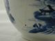 Antique 19th Century Chinese Tea Pot Blue And White Village Design Gold Detail Chinese photo 6