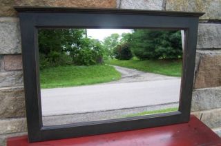 Primitive Handcrafted Black Country Cottage Mirror / Hz photo
