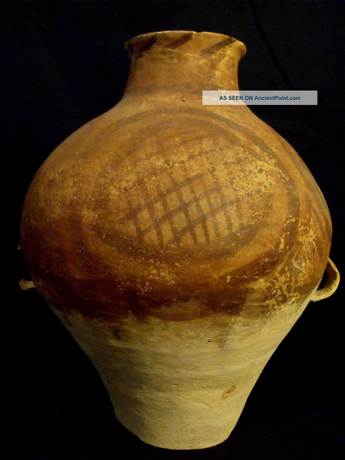 Ancient Chinese Yangshao Large Neolithic Pottery Jar,  C2500 Bc,  12 3/4 