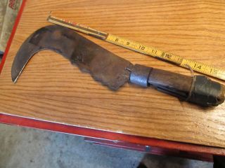 Brush Hook Knife Vintage Hand Forged Rustic Decor H photo