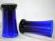 Art Deco Cobalt Blue Glass 4.  25 Heavy Bottom Set/2 Art Deco photo 2