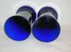 Art Deco Cobalt Blue Glass 4.  25 Heavy Bottom Set/2 Art Deco photo 3