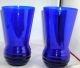 Art Deco Cobalt Blue Glass 5.  25 Ribbed Bottom Set/2 Art Deco photo 1