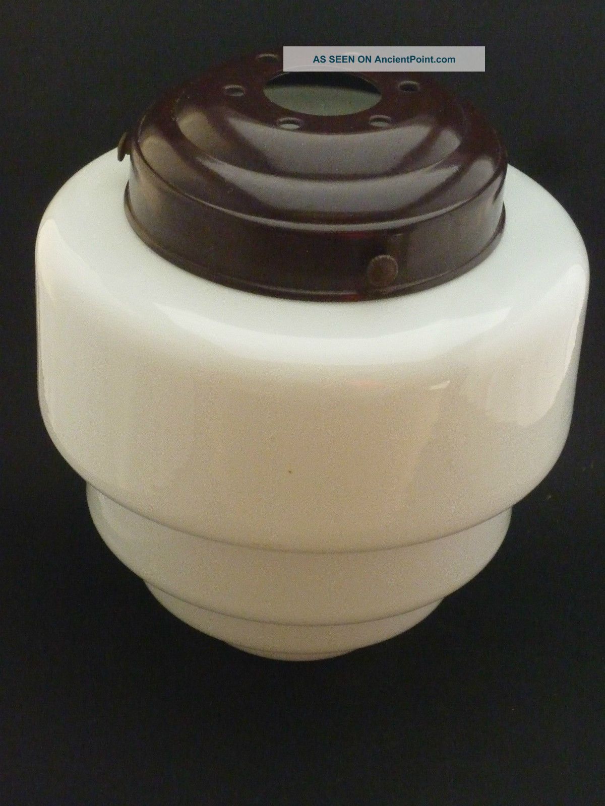 Art Deco Stepped White Glass Lamp Shade + Bakelite Fitting Art Deco photo