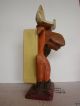 Folk Art Wood Carved Moose Cabin,  Lodge,  Match Holder Carved Figures photo 2