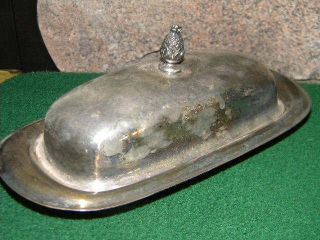 Wm Rogers 1930 ' S Silver Plated Butter Dish photo