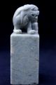 Antique Chinese Carved 19c.  Or 20c Foo Lion Temple Dog Soapstone Seal Jade/ Hardstone photo 4