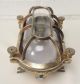 Vintage Industrial Lamp / Light - Brass Bunker Fitting With Glass Dome & Cage 20th Century photo 4