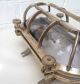Vintage Industrial Lamp / Light - Brass Bunker Fitting With Glass Dome & Cage 20th Century photo 5