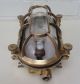 Vintage Industrial Lamp / Light - Brass Bunker Fitting With Glass Dome & Cage 20th Century photo 6