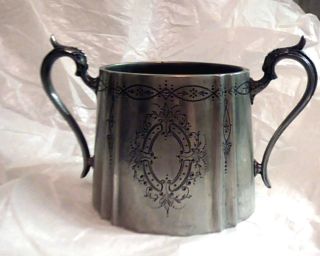 Early Victorian;1889;;lrg Ornate;silver,  Pl Sugar Bowl;stmp photo