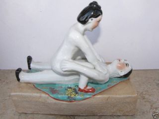 China Vintage Chinese Erothica Porcelain Group Figurine photo