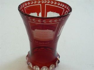 Outstanding Quality Antique 19c German Bohemian Ruby Glass Beaker Cup Circa 1880 photo