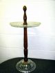 Antique Pressed Glass & Wood Occasional Table Scarce 1900-1950 photo 2