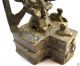 Antique Old Bronze Ganesh On Throne Shivling,  India.  Lost Wax India photo 1