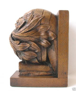 Green Man Gothic Bookend Medieval Carving Pagan English photo