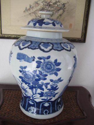 Ch ' Ing Blue & White Porcelain Ginger Jar photo