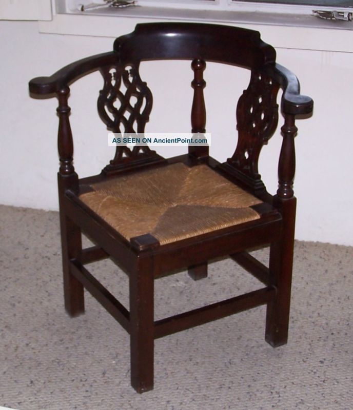 Centennial Chippendale Mahogany Corner Chair C.  1890 - 1910 1800-1899 photo