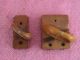 2 Ea Antique Sewing Shuttle & 6 Ea Wooden Textile Spinning Wheel Spindle Lqqk Other photo 2