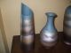 Set Of 3 Varing Shapes Vases Blue And Golds With Shades Of Browns Unknown Maker Vases photo 1