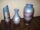 Set Of 3 Varing Shapes Vases Blue And Golds With Shades Of Browns Unknown Maker Vases photo 5