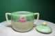 Antique Sugar Bowl W Lid Pink Cabbage Roses Green/yellow Japan Creamers & Sugar Bowls photo 1