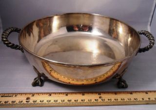 Vintage 8820 Elkington & Co Silverplated Footed Handled Serving Dish photo