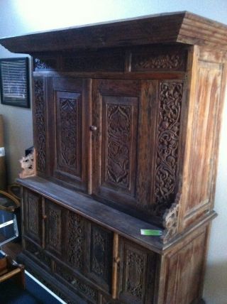Antique Hand Carved Balanise Hutch photo