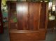 Solid Walnut Wood Sleek 2 Door Cabinet Art Deco Period? 1900-1950 photo 5