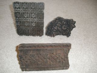 Very Old Wooden Block Print With Designs  India photo