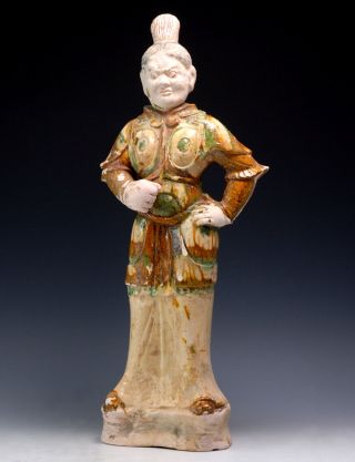 Ancient China Tang Sancai Glazed Lokapala 中国唐三彩护法天王像像 photo