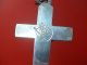 Catholic Church Monastery Solid Silver Crucifix,  Ca.  1850 Ad.  Cross Pendant Byzantine photo 2