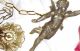 Antique French Bronze Gilt Cherub Chandelier Cranberry Glass Etched Shade Putti Chandeliers, Fixtures, Sconces photo 3