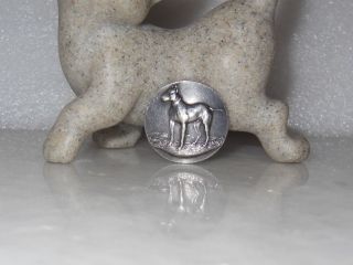 Hallmarked Solid Silver Antique Button Of A Great Dane photo